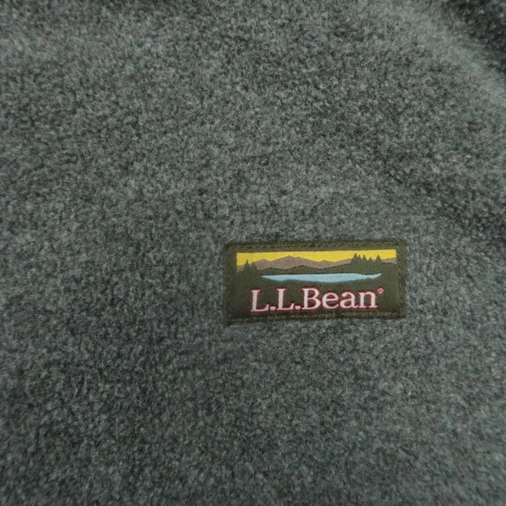 LL Bean Vest Men Extra Large Gray Mountain‎ Classic Fleece Full Zip Pockets XL